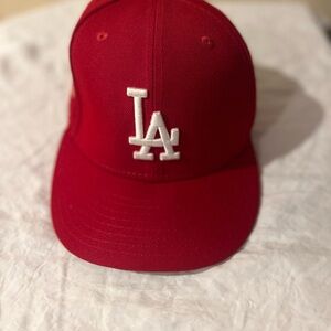 Genuine Merchandise Red Baseball Cap with White Logo